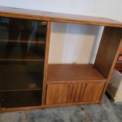 Oak and Glass Entertainment Center