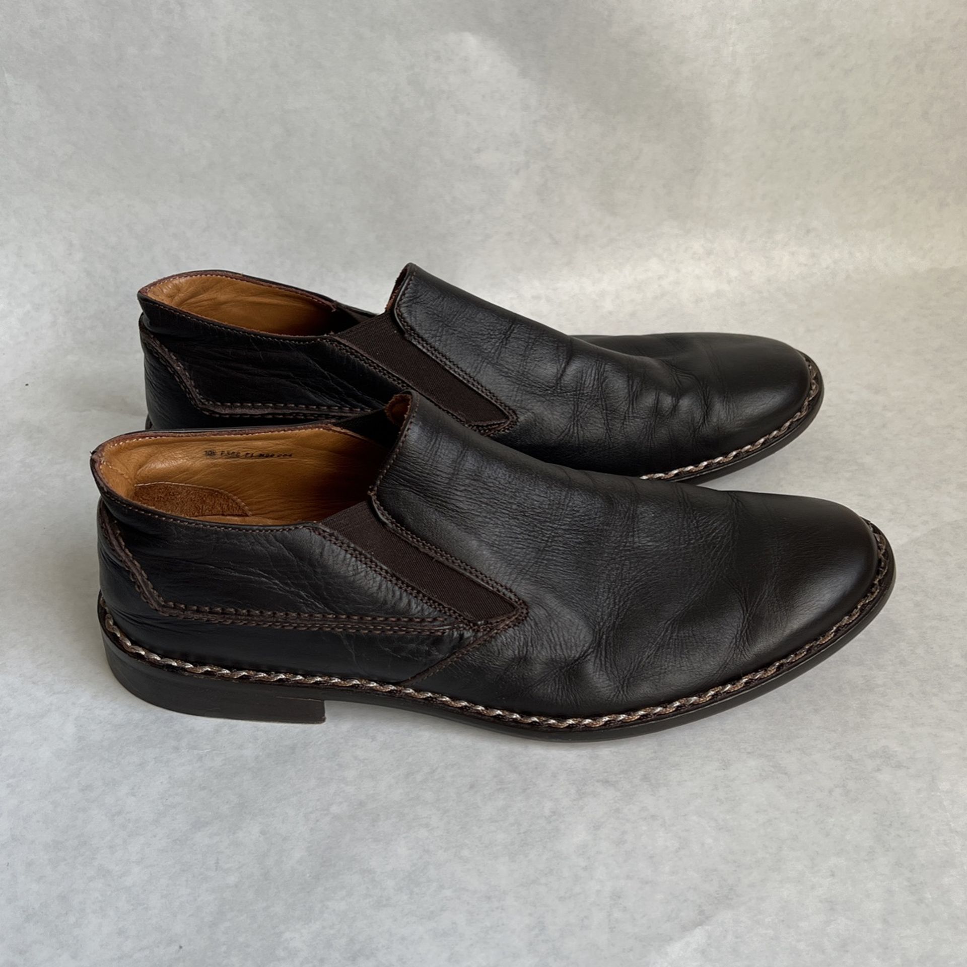 John Varvatos Mens Brown Slip On Loafers Shoes Handmade In Italy Size 10