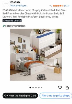 Murphy Bed + 6 inch Trifold Full Mattress