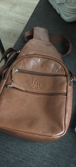 Leather Dodgers crossbody bag