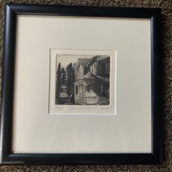Framed Etching "Summer Porch" by Deborah Geurtze