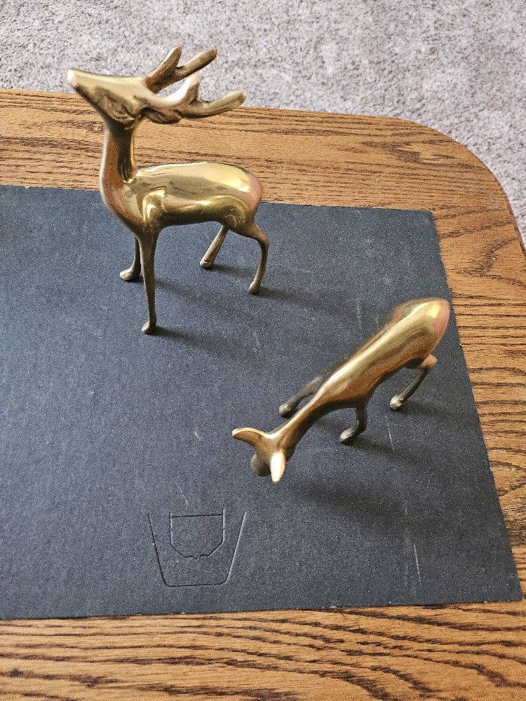 Solid Brass Deer And Buck