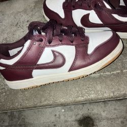 Nike Dunks Burgundy And White 