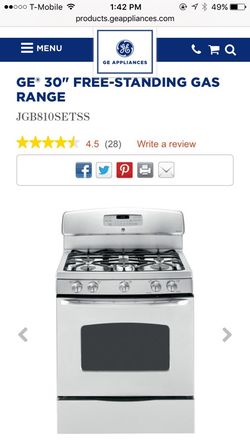 GE® 30" FREE-STANDING GAS RANGE