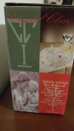 Crystal Clear 4-Piece Heart Vanity Set