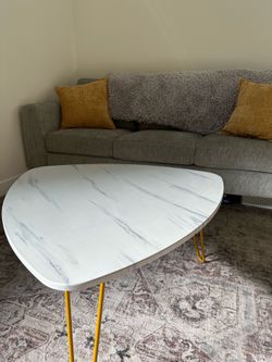 Marble Color & Gold Coffee Table