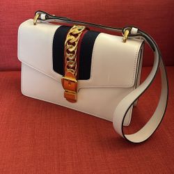 Gucci  Sylvie White Leather Shoulder Bag - Great Condition