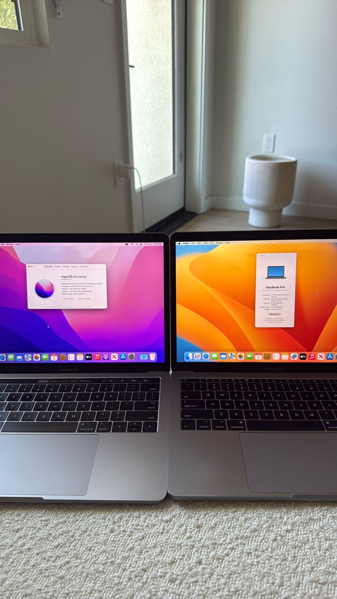 2 MacBook Pro’s (2016/2017)