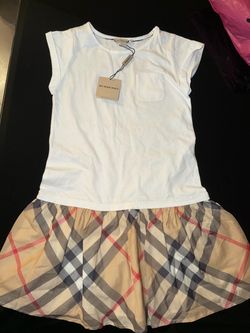 Burberry Girls Dress with Nova Check Skirt