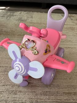 Kiddieland Disney My First Minnie Ride-On Plane Toy with Music, Lights & Sounds, Steering Wheel, 360° Turning, Horn, Foot-to-Floor Toddler Vehicle  Am