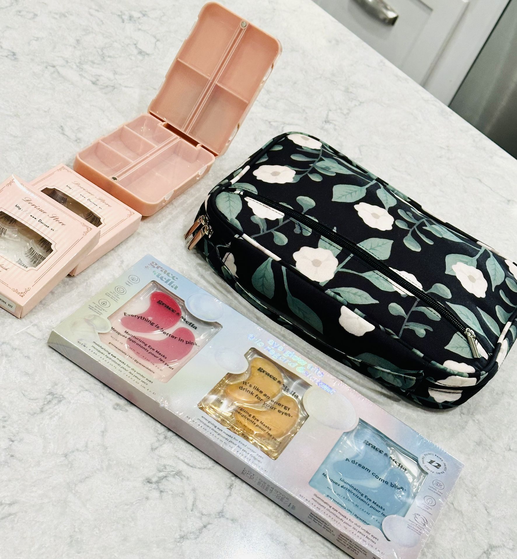 NEW 12 Pairs Grace & Stella Under Eye Patches Moisturizing/Illuminating/Energizing, 2 Boxes Lashes, Pill Organizer, Makeup/Accessory/Book/Bible Case