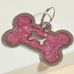 Metal Id Tags Dog Or Cat Pink
