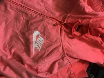 Nike cotton peach salmon colored pink nike zip up hoodie