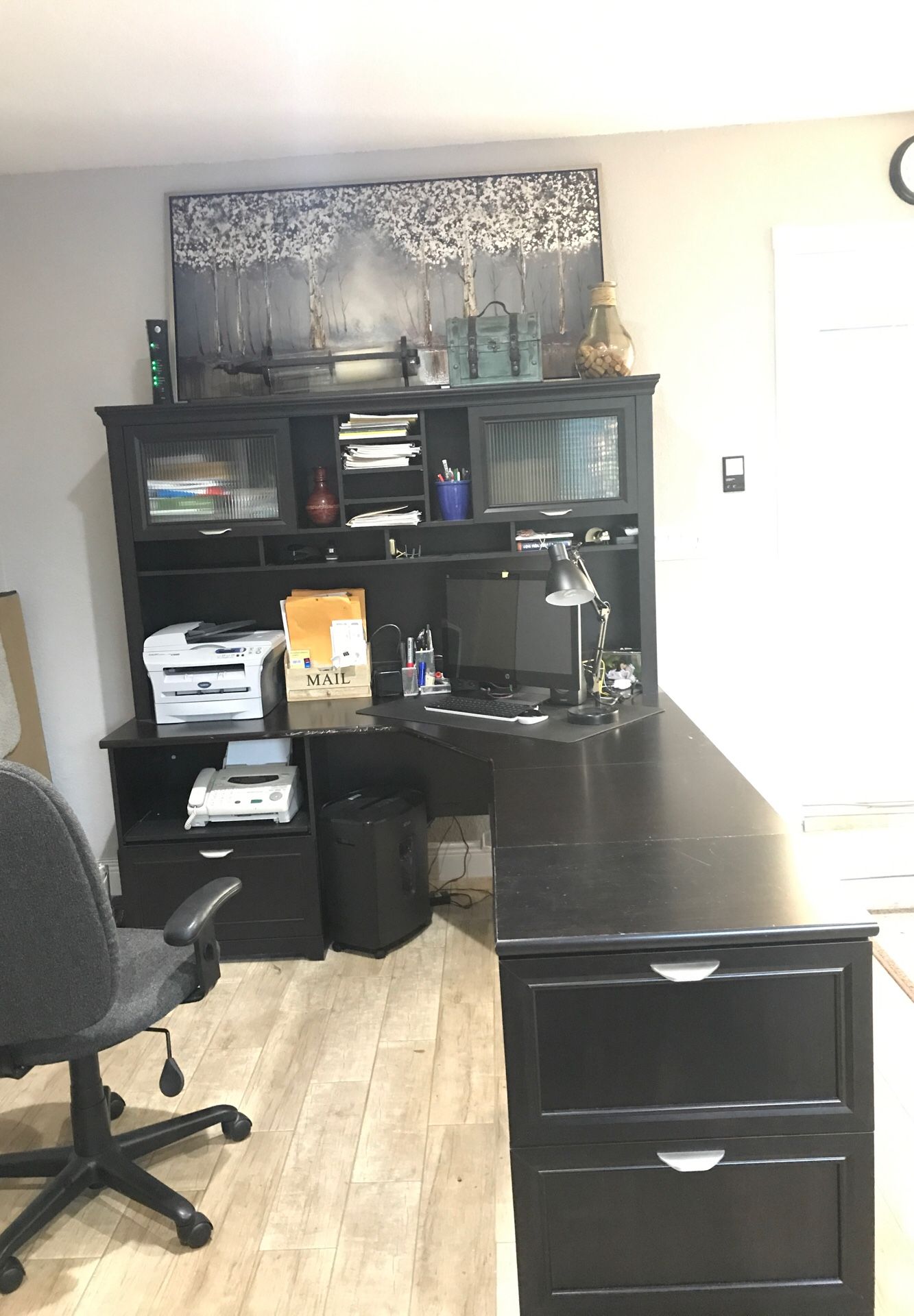 Complete office desk, including chair.