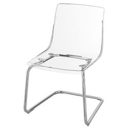 Clear Plastic Chair with Chrome Frame