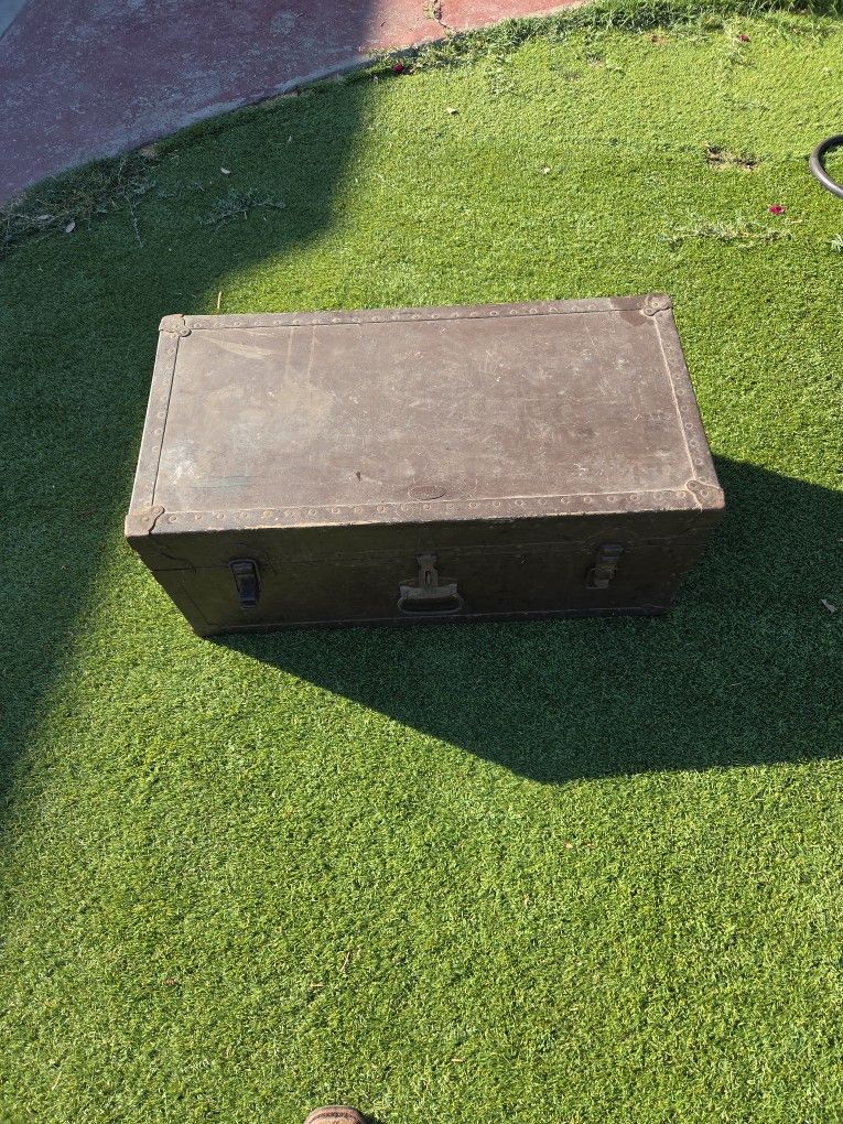 Antique military chest foot locker
