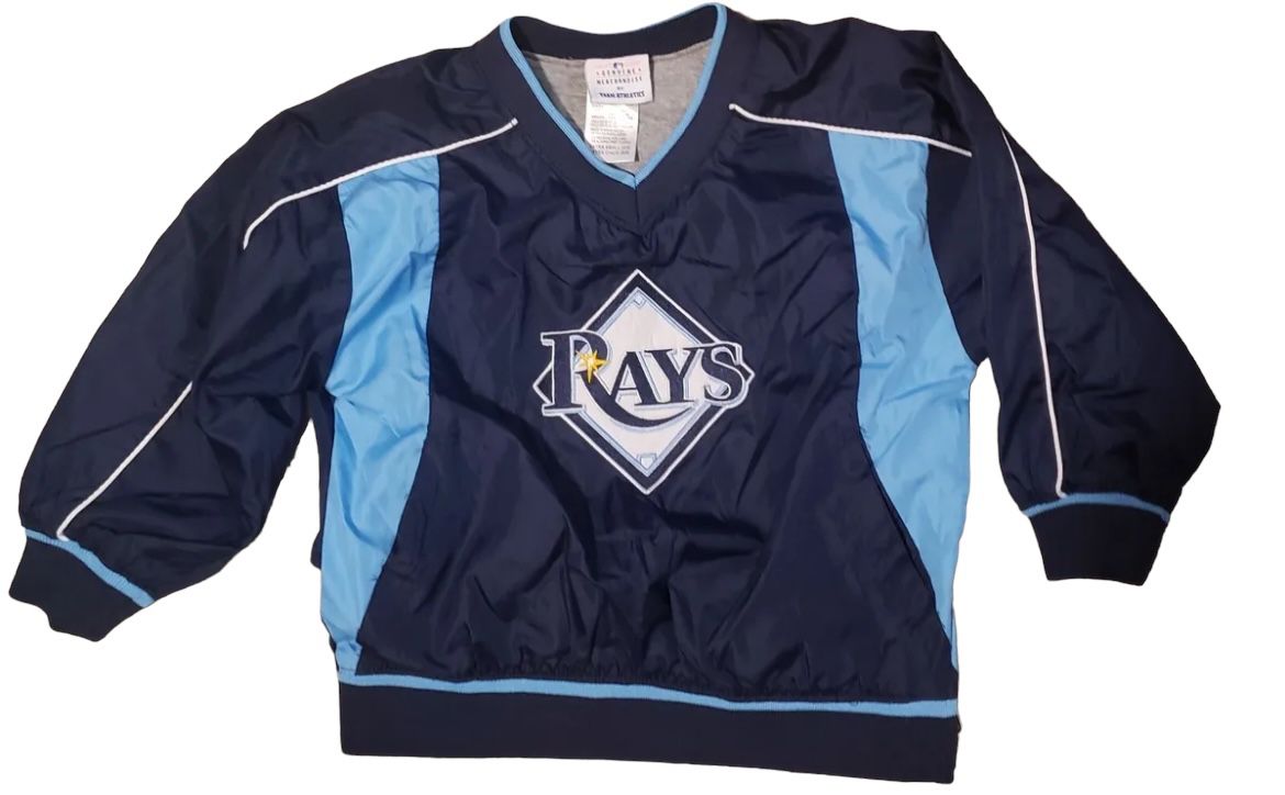 TAMPA BAY RAYS MLB Authentic GENUINE MERCHANDISE Kids Size 4/5 Pullover JACKET Baseball 