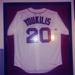 Red Sox's Autographed Kevin Youklis Autographed Jersey In Matted Frame