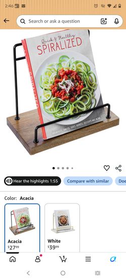 New In Box Wooden & Metal Cookbook Stand $20