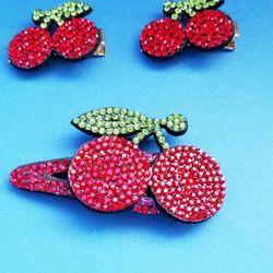 2/$20 Cheery Rhinestone Hairclips