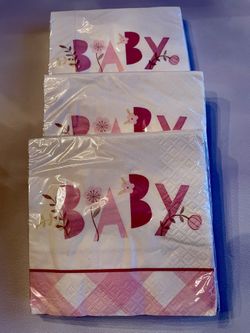 Baby Girl Shower Dessert Napkins