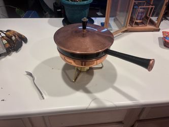 Vintage real copper fondue set