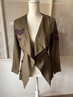 Women’s Military Army Green Wrap Blazer
