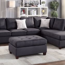 Sectional Sofa Set With Ottoman
