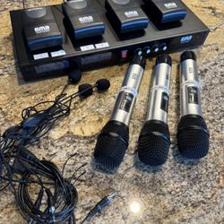 EMB Professional EMIC2400A 4 Channel Quad Wireless Microphone System