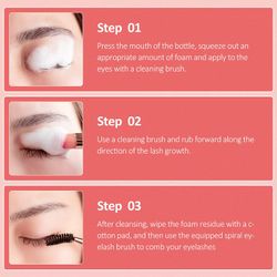 Eyelash Extension Cleanser, BREYLEE Eyelash Extension Shampoo Eyelash Extension Foam & Brushes Eyelid Cleanser for Makeup Remover Paraben & Sulfate