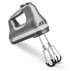 KitchenAid 6 Speed Hand Mixer with Flex Edge Beaters Silver