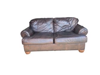Beautiful Ashley Axiom Plush Leather Loveseat brown sofa couch clean & comfy available