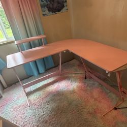 Pink Corner Desk