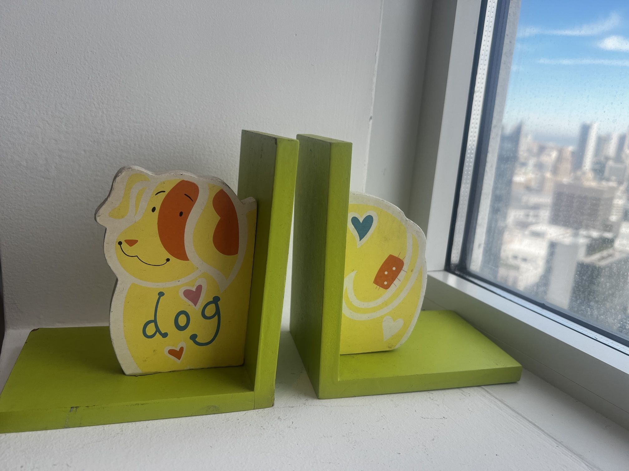 Adorable Dog Themed Wooden Bookend