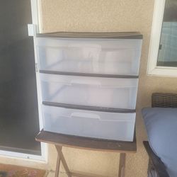 3- Sterilite 3 Drawer Wide Drawer Container