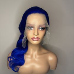 13x4 24in Royal Blue Body Wave Wig