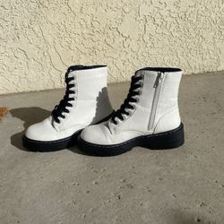 White Combat Boots