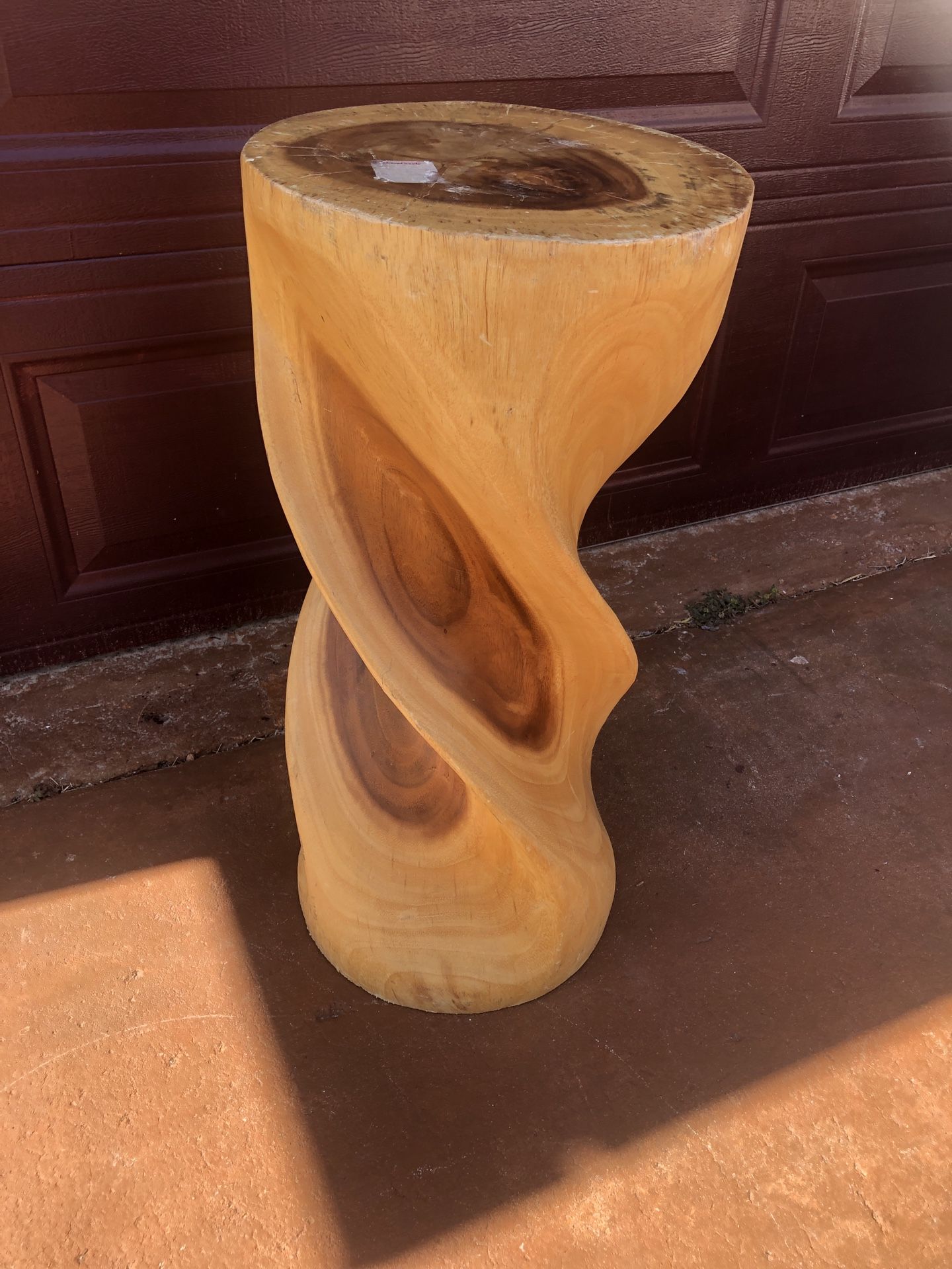 Natural Wood “swirl” Carved Table