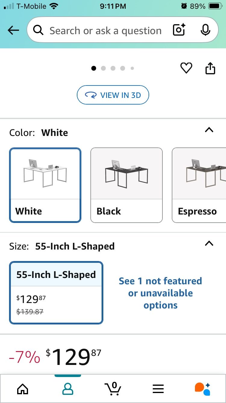 L shaped desk