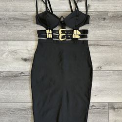 Fashion Nova Bandage black dress size large