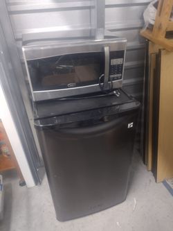 Small refrigerator and a microwave