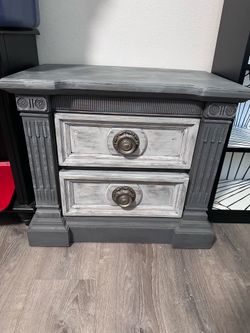 Gray wooden night stand