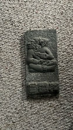Ancient Mayan ruins engraving