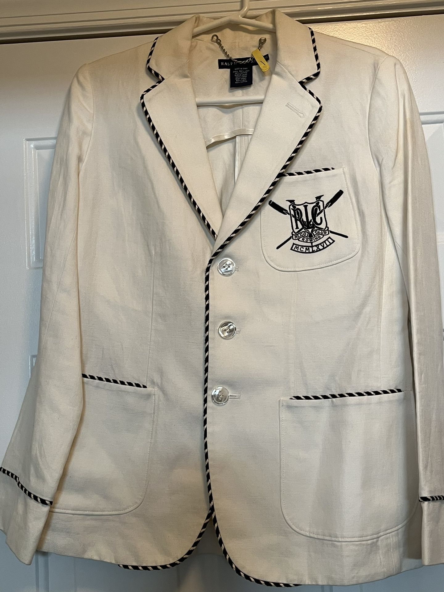 Ralph Lauren Cream/brown Trim Jacket