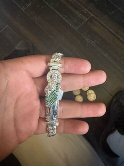 Real 925 silver San judas tadeo bracelet