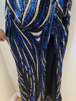 Gold , Blue And Black Prom Or Wedding Dress