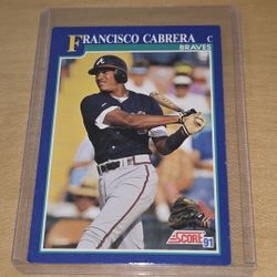 1991 Score - Francisco Cabrera #63 Atlanta Braves 