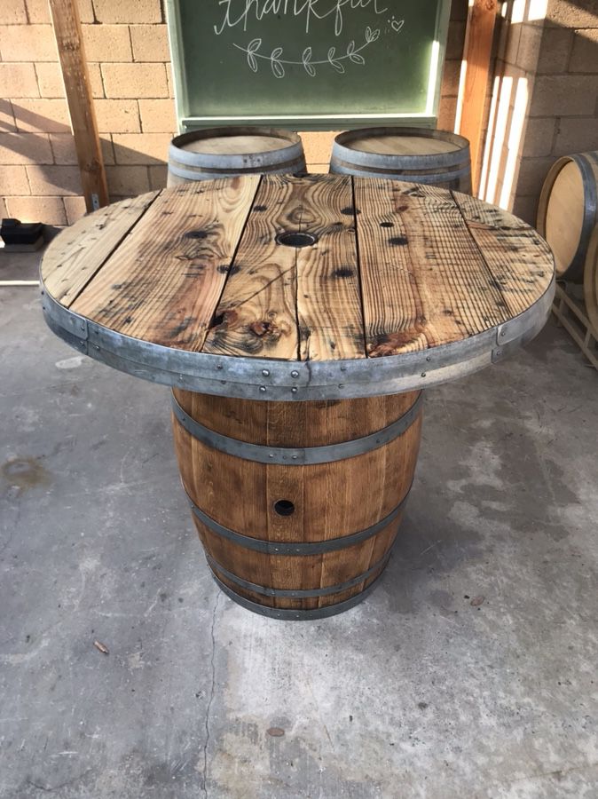 Wine Barrel Patio Table For In, Wine Barrel Patio Table