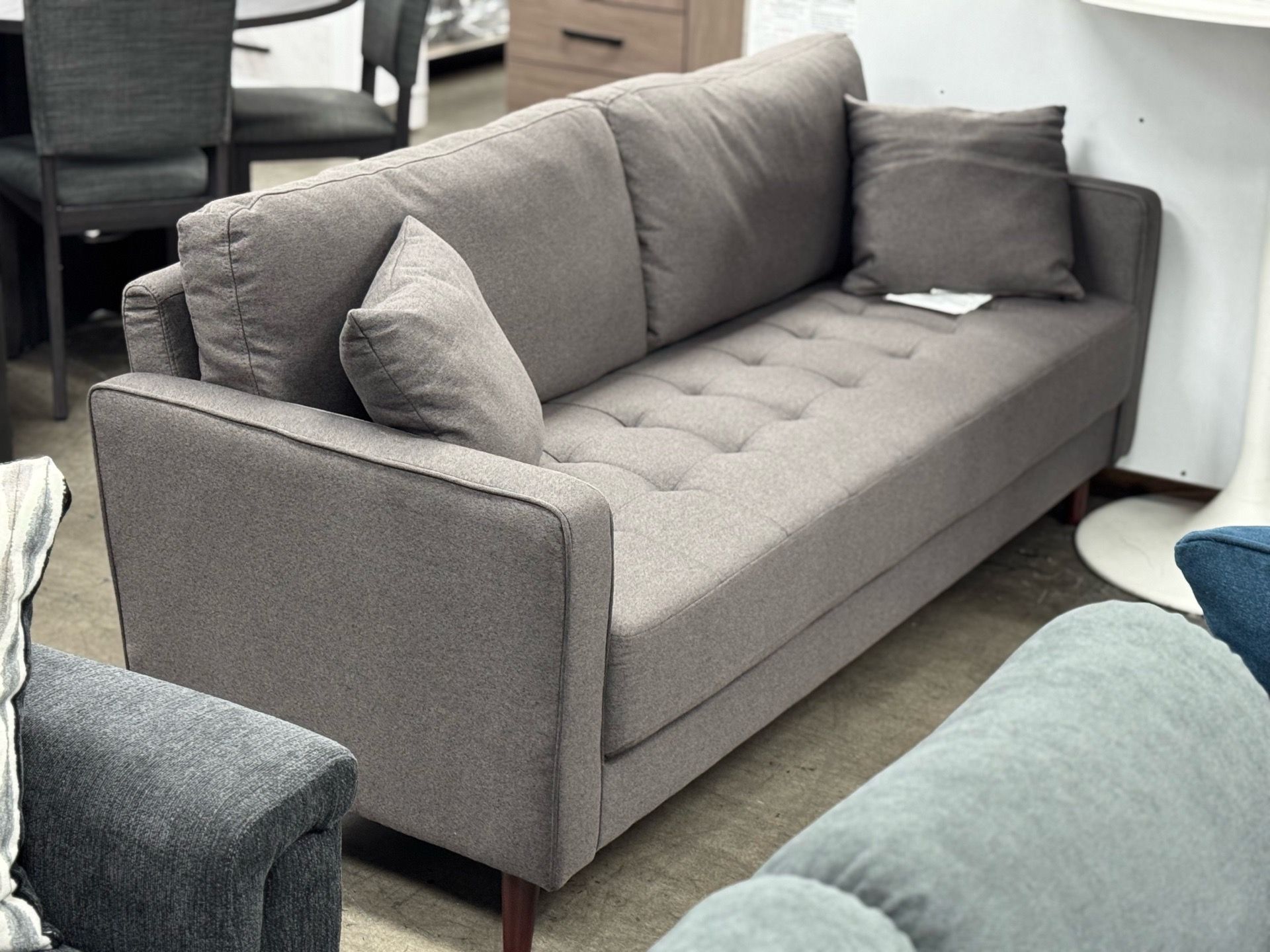BRAND NEW Mid Century Modern Sofa Grey Couch