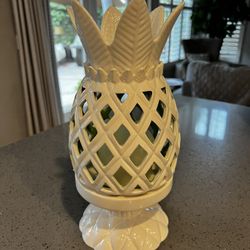 White Ceramic Pineapple Candle Holder